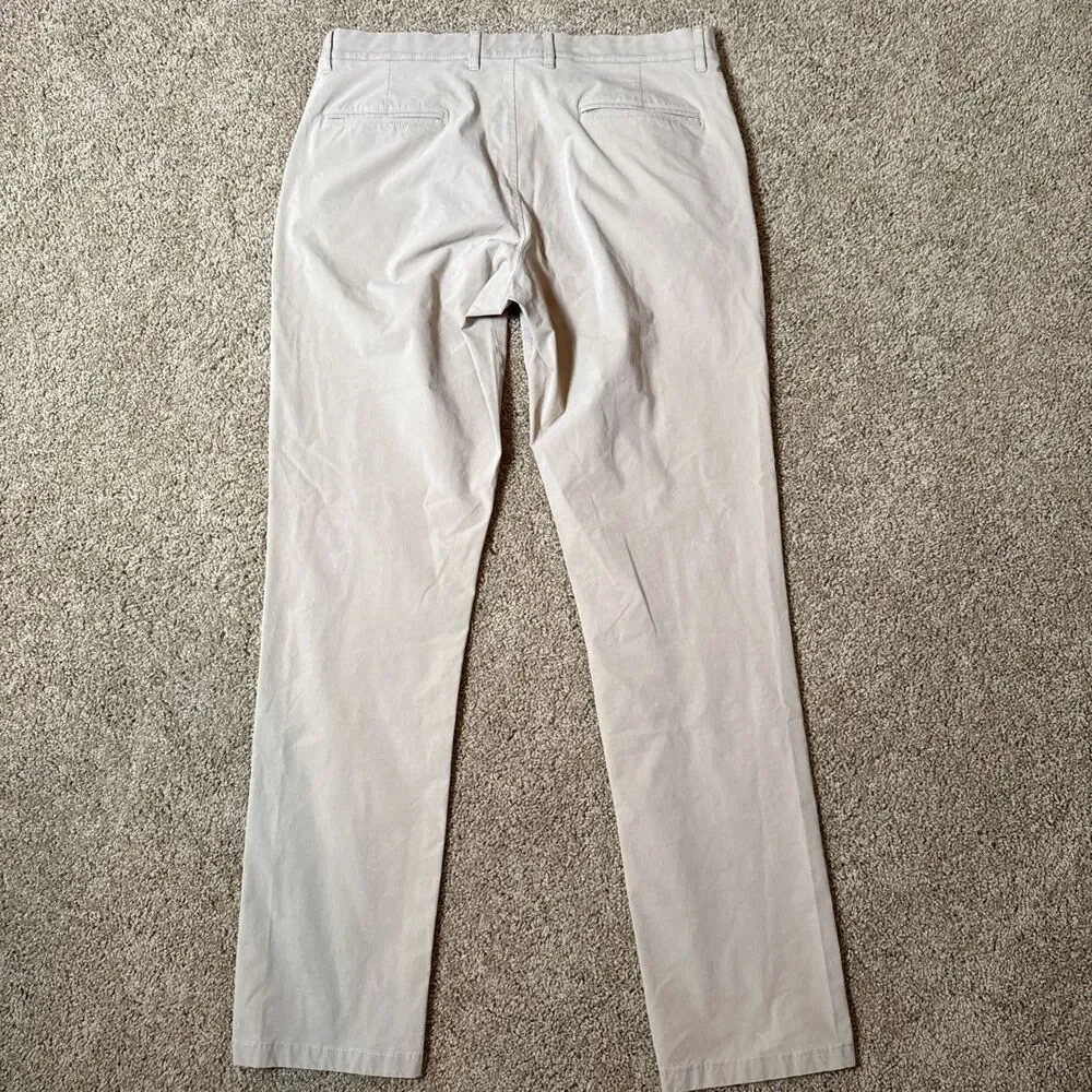 J Crew Tech Pant Mens 34x33* Tan 770 Straight Fit Stretch Performance Khaki Golf